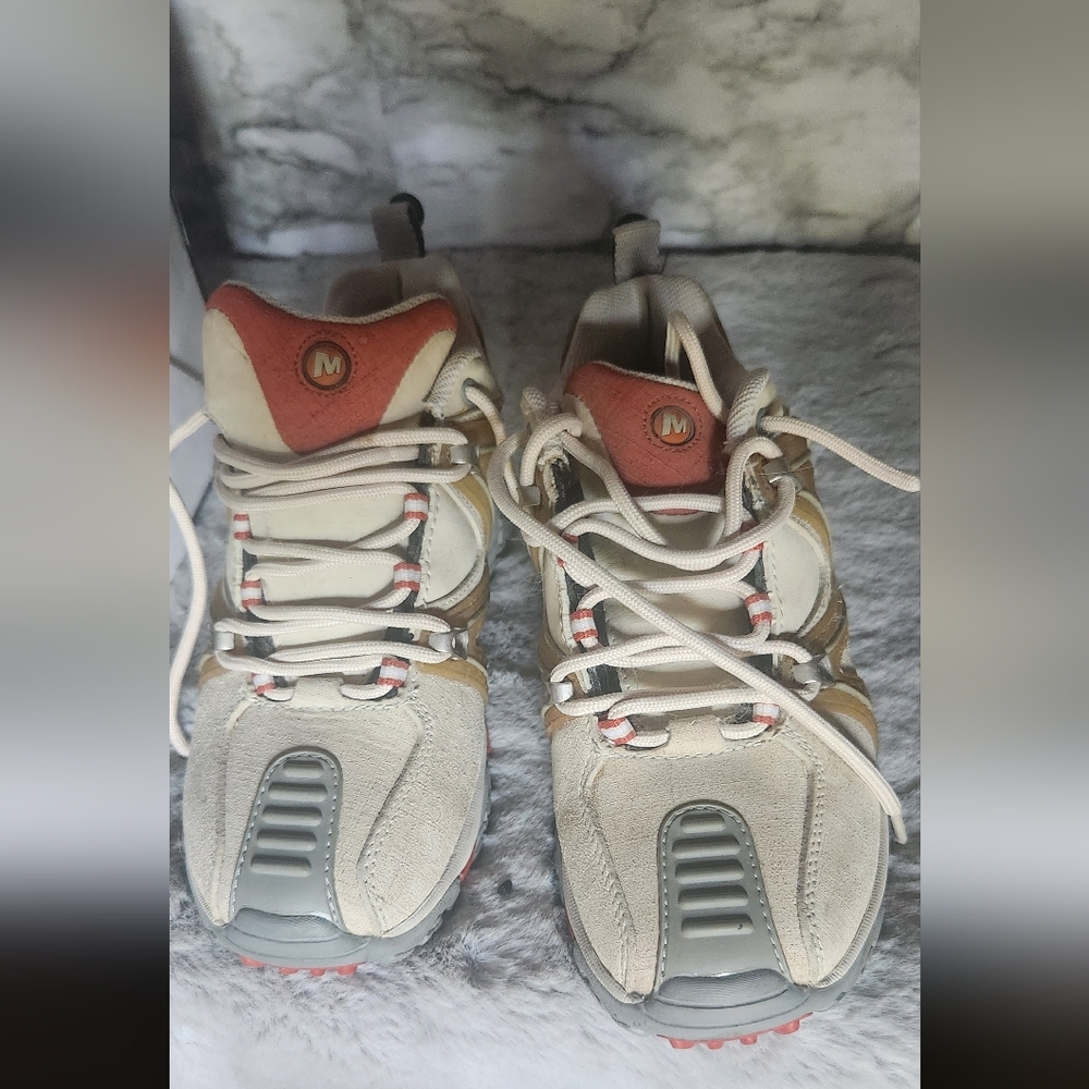 Merrell Beige and Orange Hiking Shoes